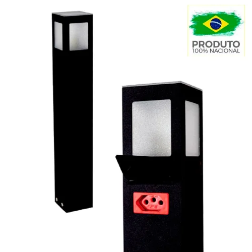 Poste Balizador Com Tomada para Jardim LED E27 50 cm